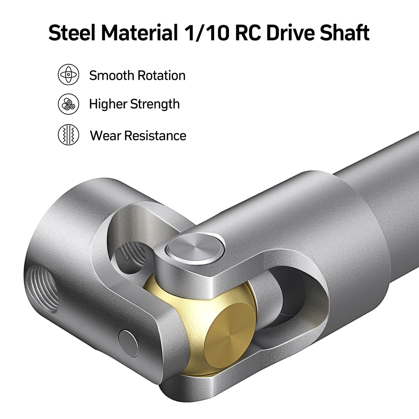 Generic Metal Alloy Universal 1/10 Rc Drive Shaft 2Pcs Upgrades Accessories For 1/10 Rc Crawler Car Trx4 Axial Scx10 Trx4 Drives