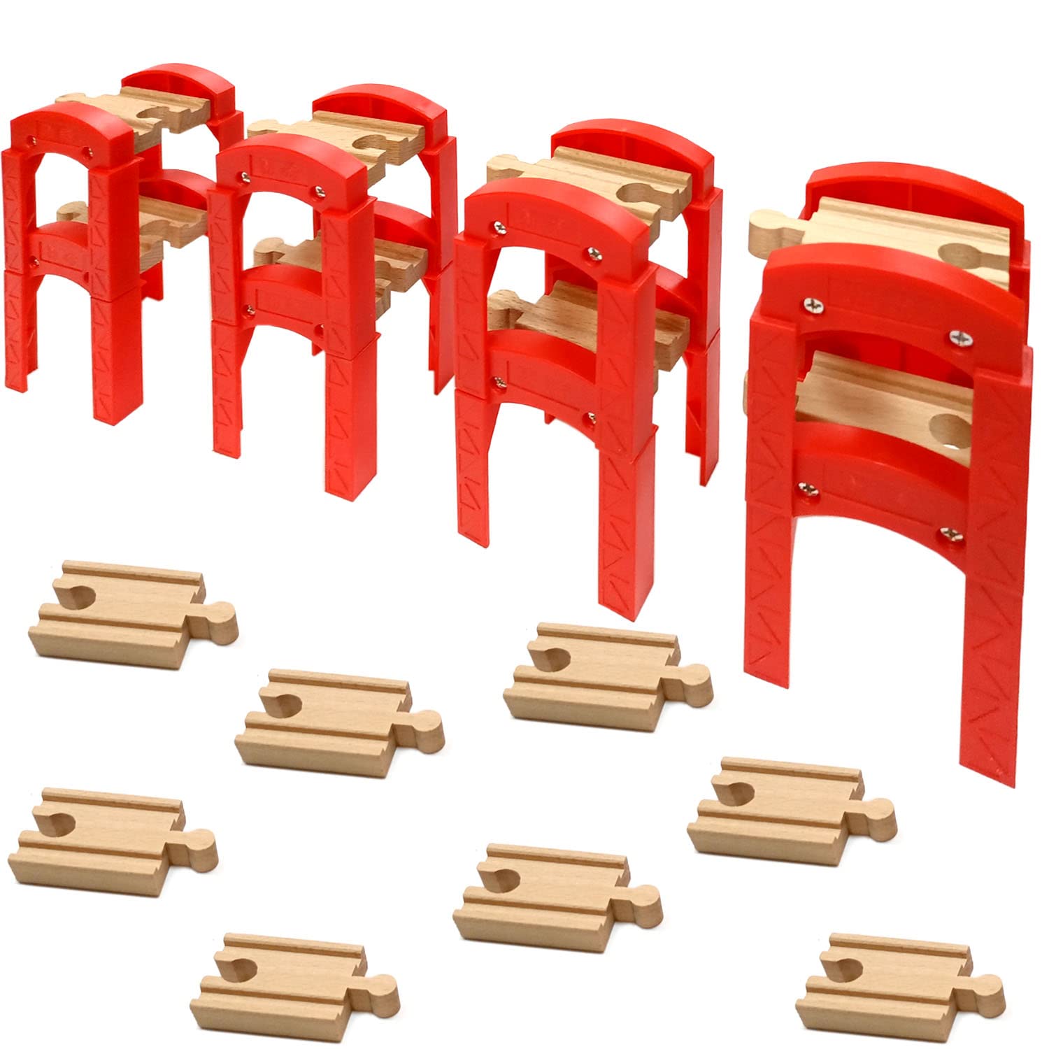 Wooden Train Bridges, Bridge Support, Wooden Train Track Accessories, Wooden Train Track, Train Tracks Compatible with All Major