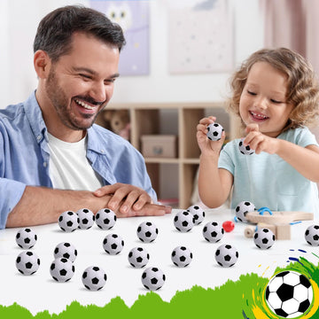 Wellvo 24Pcs Mini Foam Soccer Stress Balls Soccer Party Favors For Kids Sports Party Favors Goodie Bag Stuffers Soccer Gifts (1.6 Inch )