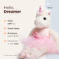 Bearington Collection Dreamer Ballerina 14 Inch Ballerina Doll - Unicorn Stuffed Animals For Girls - Dance Recital Gifts For Girls