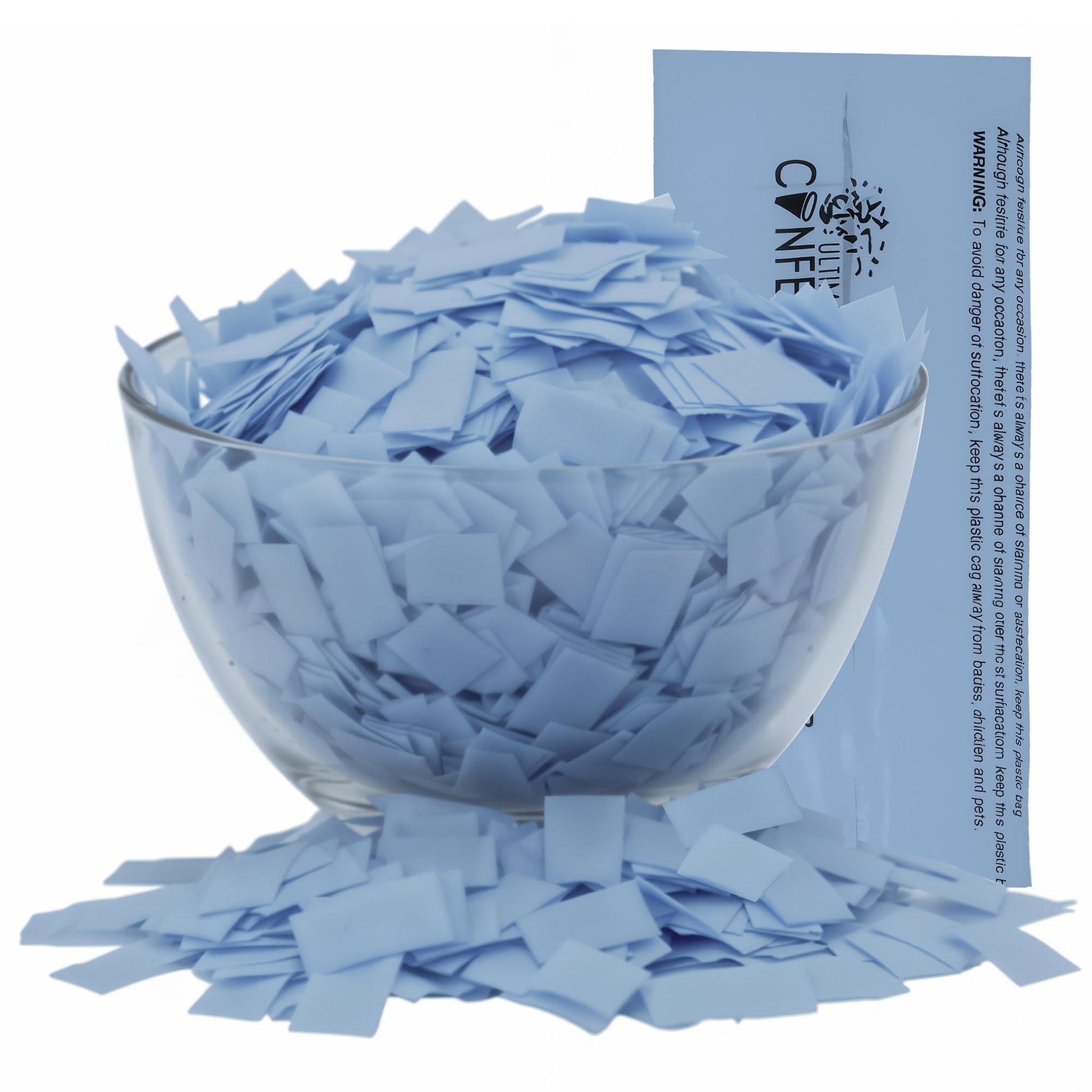 Ultimate Confetti, Baby Blue Biodegradable Confetti - Rectangular Fluttering Tissue Paper Confetti for Cannon and Launcher use -
