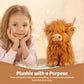 Marysun Microwaveable Highland Cow Stuffed Animal Toy - Brown Stuffed Animal Gift For Girls And Kids