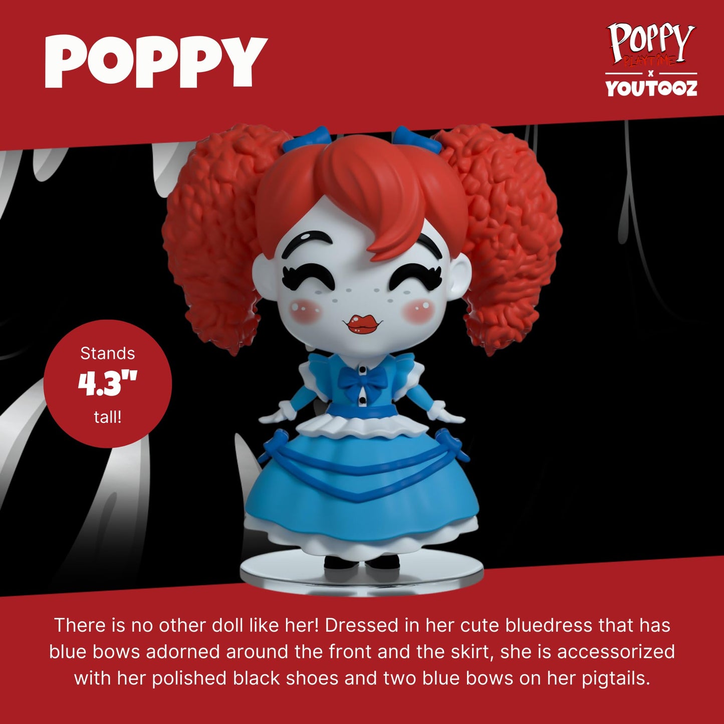 Youtooz Poppy YouTooz Vinyl Figure, 4.3" Collectible Toy, Blue & White, Model 61475