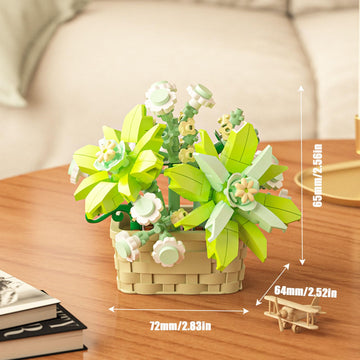 Vilbocr Mini Flowers Building Block Set,Flower Blocks Toys,Plants and Succulent Toys,Building Block Flowerpot,Botanical Collecti