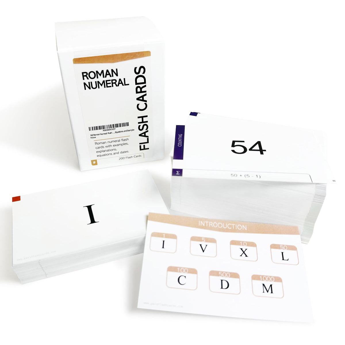 142 Roman Numeral Flash Cards With Explanations, Rules, Equations And Examples