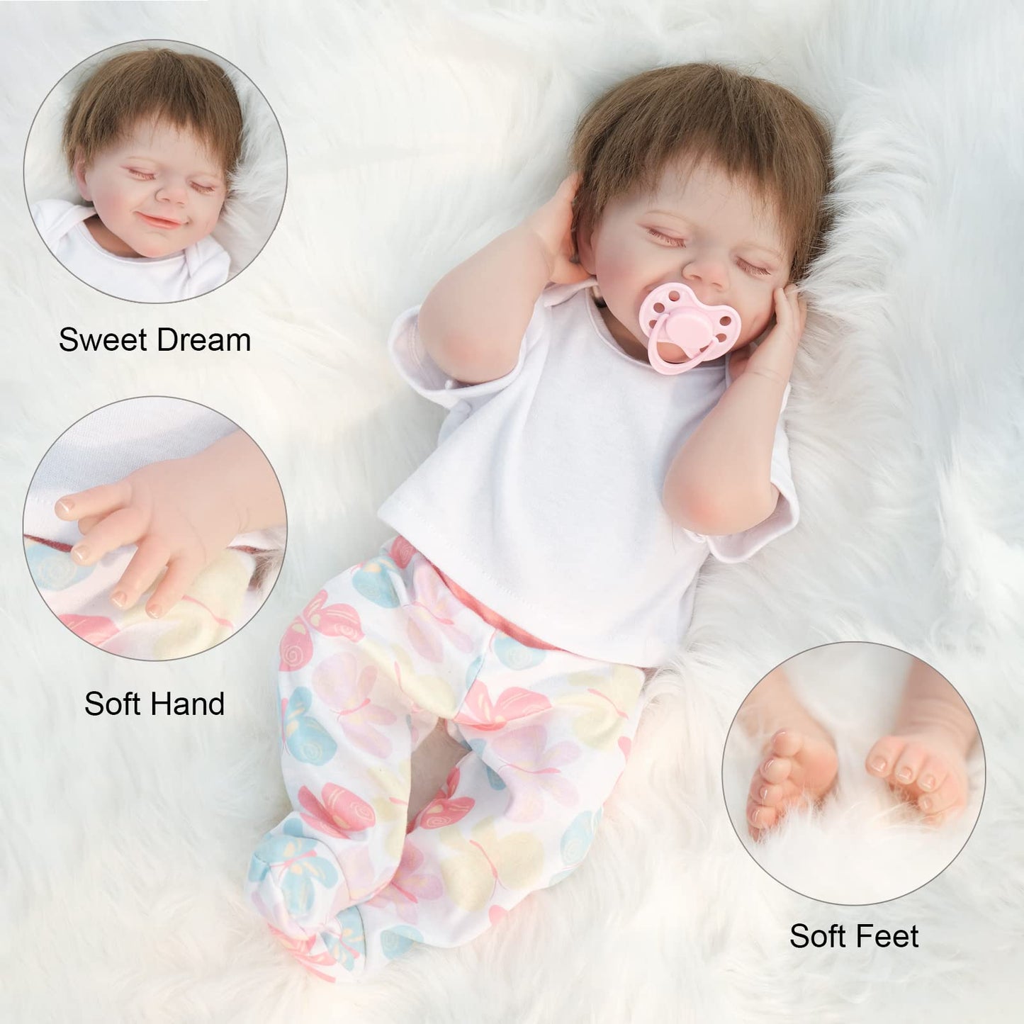 Zlgkjk Reborn Sleeping Baby Dolls Girl, Realistic Newborn Dolls With Soft Vinyl Silicone Full Body, 18 Inches Lifelike Baby Dolls For 3+ Year Old Girls