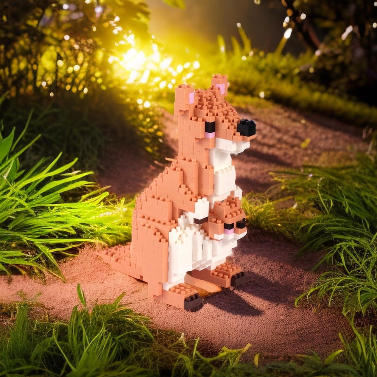 Larcele Animal Series Micro Building Blocks Animal Set, Diy Mini 3D Building Toy Bricks,899 Pieces Kljm-07 (Kangaroo)