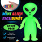 Croblissful 25 Pcs Halloween Mini Alien Figures Bulk Colorful Glow In The Dark Small Tiny Little Alien Figurines For Space Party