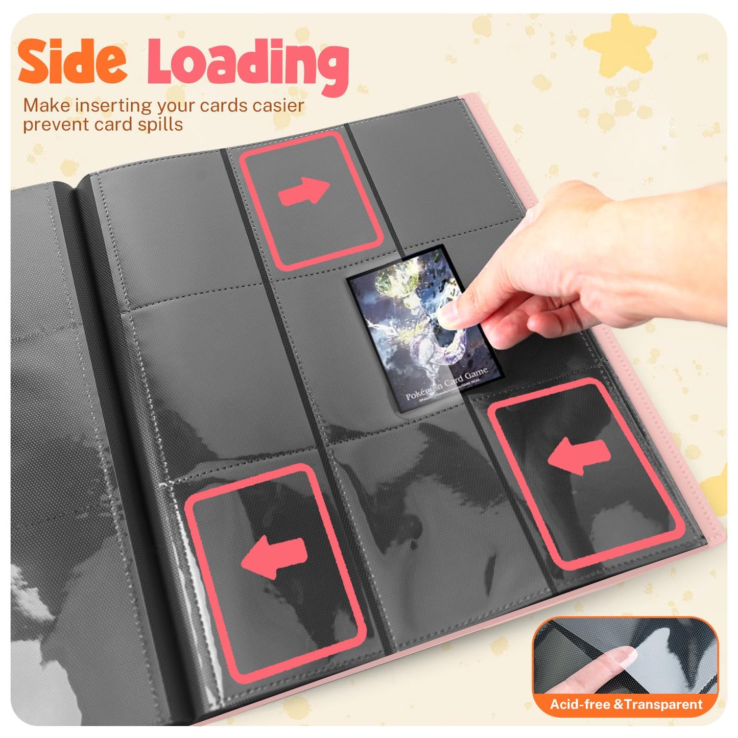 Card Binder  9 Pocket Trading Card Album Folder  20 Pages  360 Card Capacity Sports Card Binder  enhanced Card Binders Compatible with MTG  TCG  Baseball Cards (Pink)