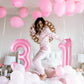 Pink Number 1 Balloon 40 Inch, Big Large Foil Helium Number Balloons, Jumbo Giant Mylar Number 1 Balloons For 1St First Birthday