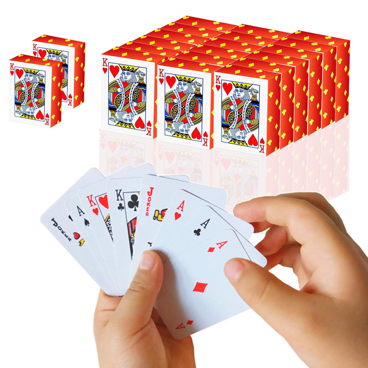 Showhihi Mini Playing Cards, 20 Pack Mini Deck Of Cards, 1.65 Inch Mini Cards, Miniature Playing Cards,Mini Cards Playing With G