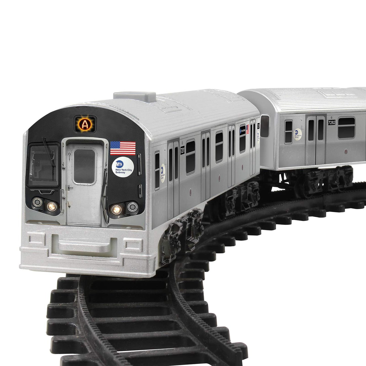 New York Mta New York City 3 Pc. Battery Operated Train Set With Track ,39' X 25',Silver
