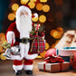 Uten 18'' Santa Claus Decorations, Christmas Standing Figurine Ornaments With Gifts Bag And Bell For New Year Christmas Decorati