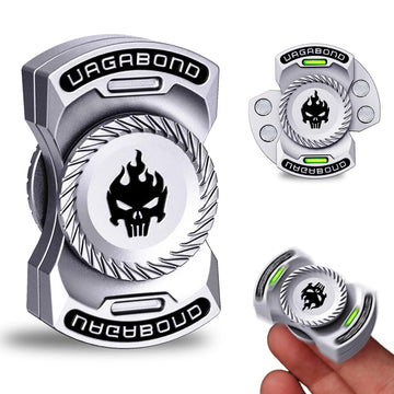 Upgraded 3-in-1 Fidget Spinner Toy: Longer Silent Spin Time & Glow. Magnetic Spinner  Clicker  Slider for Stress Relief & Focus. enhanced Desk Toy for Office mature-themeds  Cool Gadget Gift for Teens (Silver)