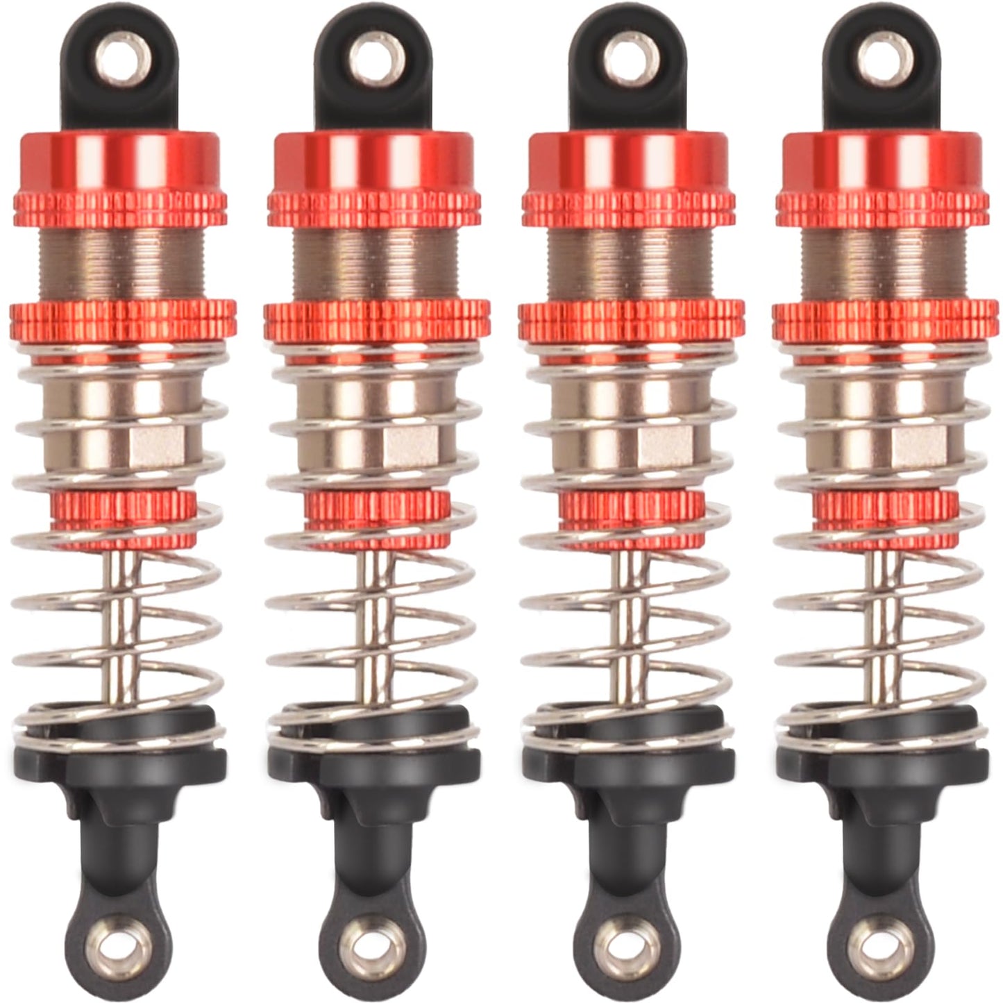 RcThjia Oiled 4Pcs 72mm Aluminum Oil Shock Set for 1/12 1/14 1/16 RC Cars - Front/Rear Upgrade Compatible with WLtoys 144001, 12