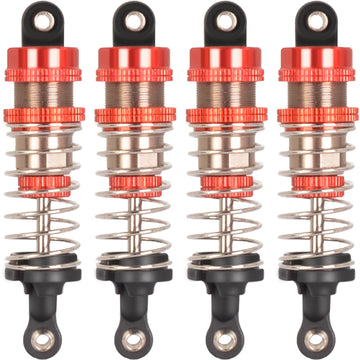RcThjia Oiled 4Pcs 72mm Aluminum Oil Shock Set for 1/12 1/14 1/16 RC Cars - Front/Rear Upgrade Compatible with WLtoys 144001, 12