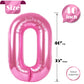 Pink Number Balloon 40 Inch, 0 Number Balloons, 10 20 30 40 50 Numbers Balloon Birthday Decorations, Party Supplies For Women