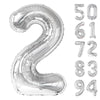 Silver 2 Balloon, Number Balloonss 40 Inch, 2Nd Balloon Number Birthday Decorations, Two Second Birthday Party Supplies, Number