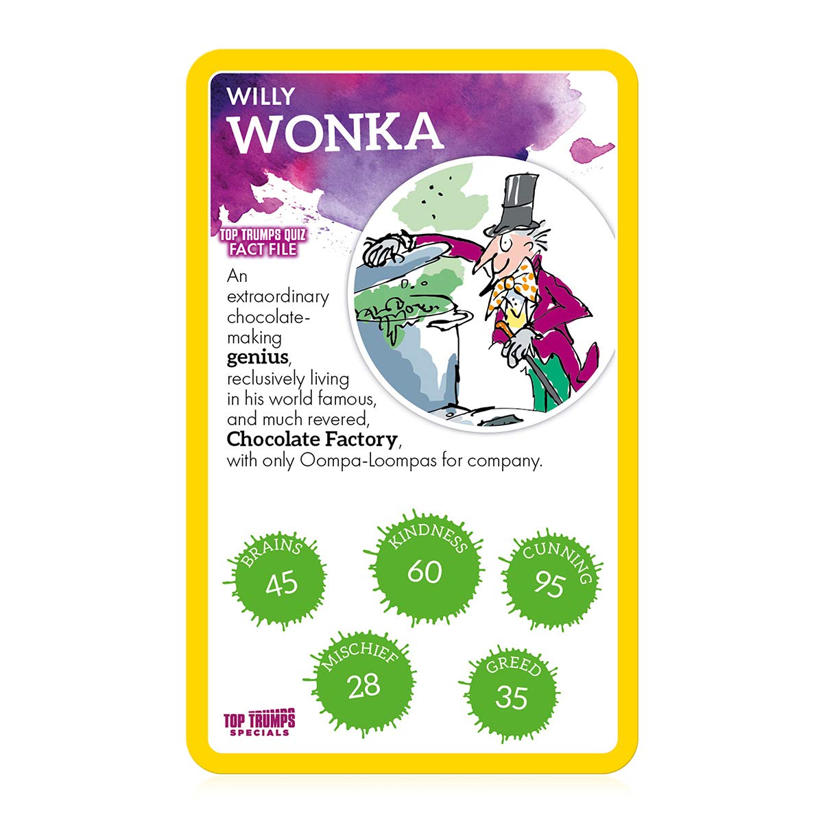 Top Trumps Roald Dahl Vol.1 Specials Card Game  Play with gloriumptious Characters from Matilda  The BFG  Charlie and The Chocolate Factory and Willy Wonka  Gifts for Boys and Girls Aged 6 Plus