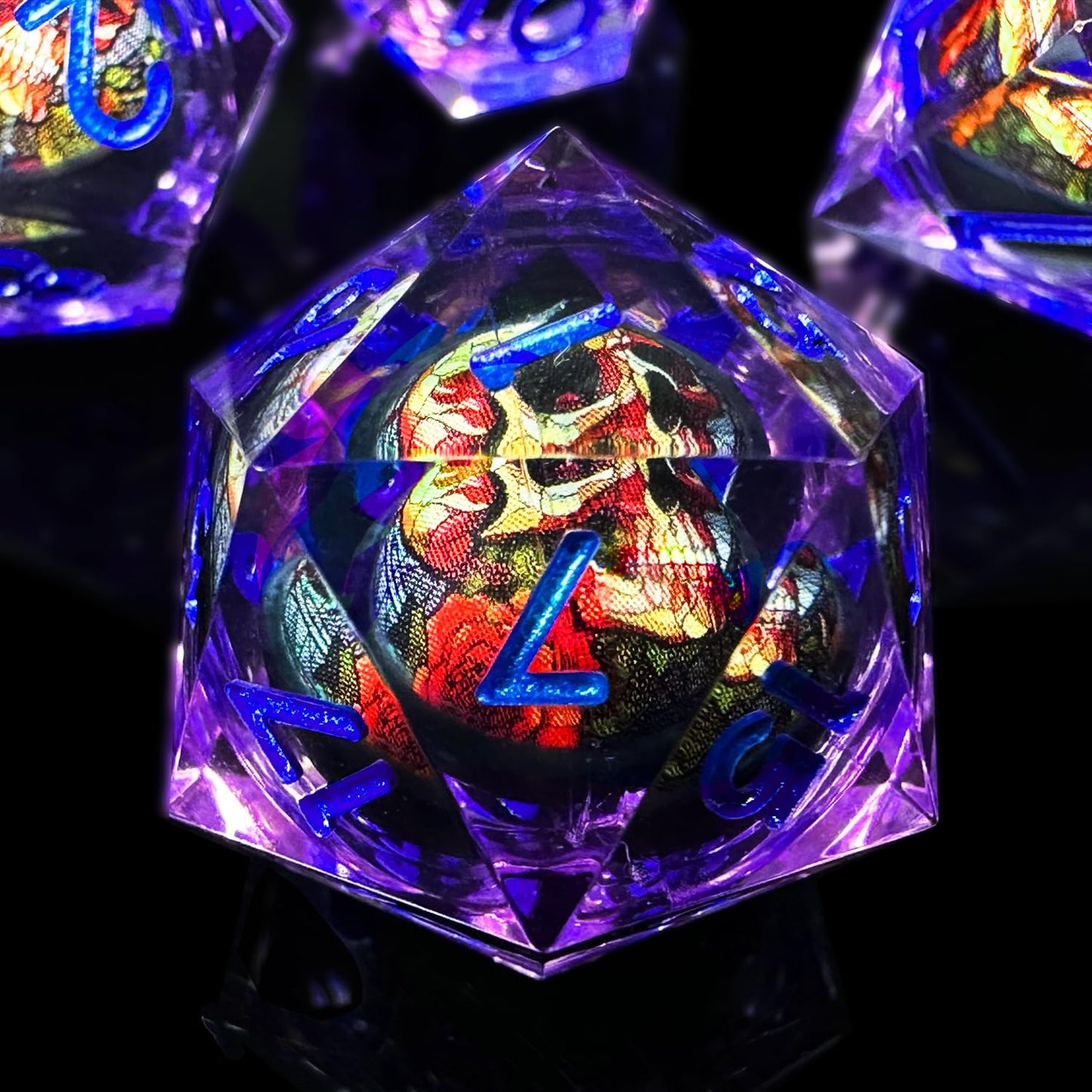HAOMEJA Skull D&D Monster Resin Dice Set DND Skeleton 7 PCS Sharp Edges Dice with Gift Bag Apply to Dungeons and Dragons Role Pl