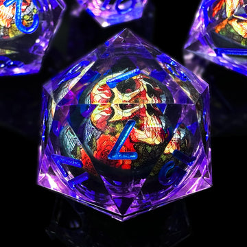 HAOMEJA Skull D&D Monster Resin Dice Set DND Skeleton 7 PCS Sharp Edges Dice with Gift Bag Apply to Dungeons and Dragons Role Pl