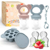 2 Pack Silicone Baby Food Feeders + Mini Freezer Tray For 6 Months+ Infant Solid Food Safe Self Feeding, Bpa Free Breastmilk Pop