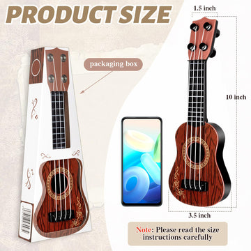10 Inch Kids Mini Guitar 3 Pcs Toy Guitars 4 Strings Mini Ukulele Musical Instrument Guitars Toy For Toddler Beginner