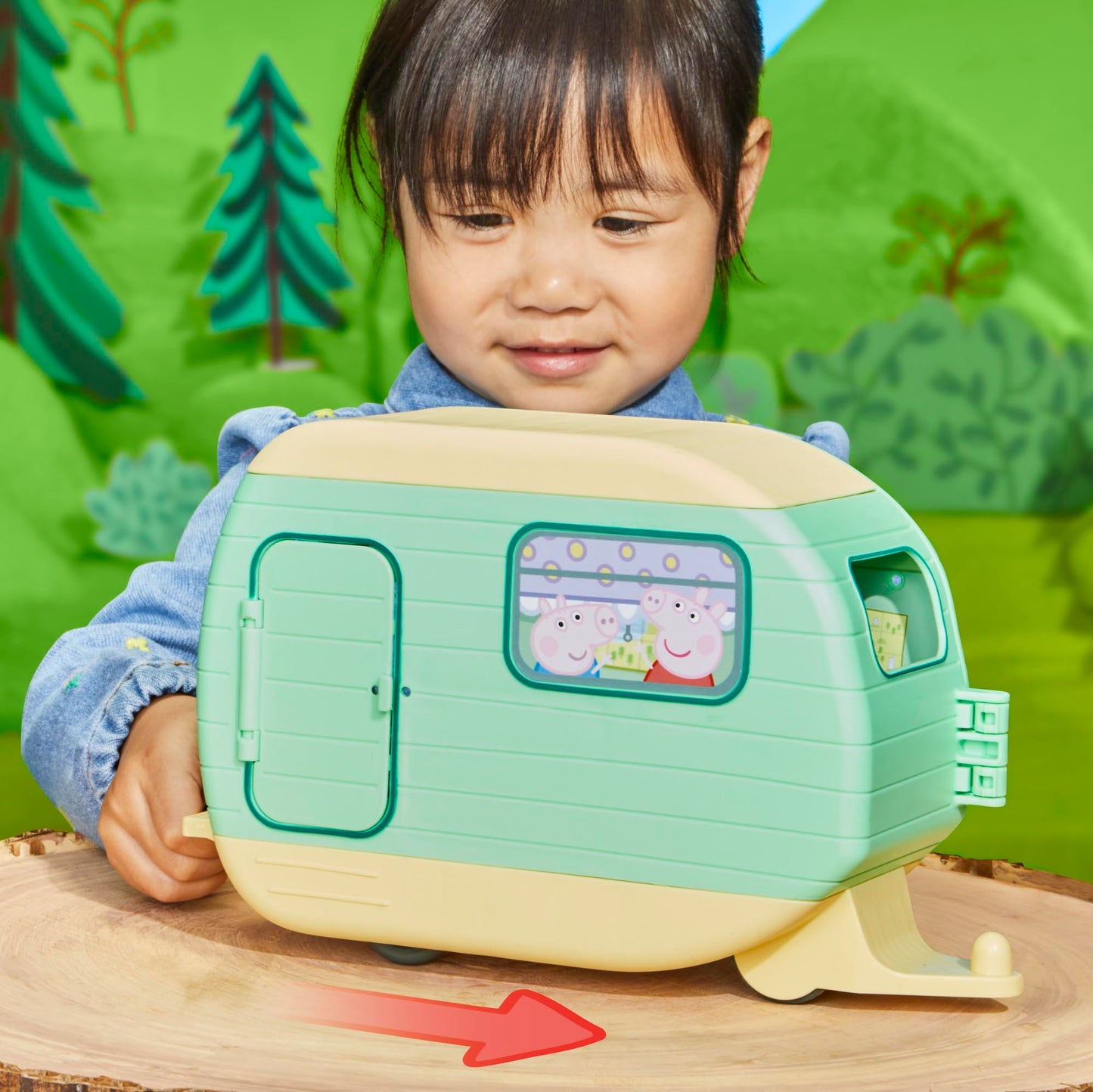 Peppa Pig Caravan Playset - Pink - One Size - Model F8863 - Plastic Toy for Creative Play