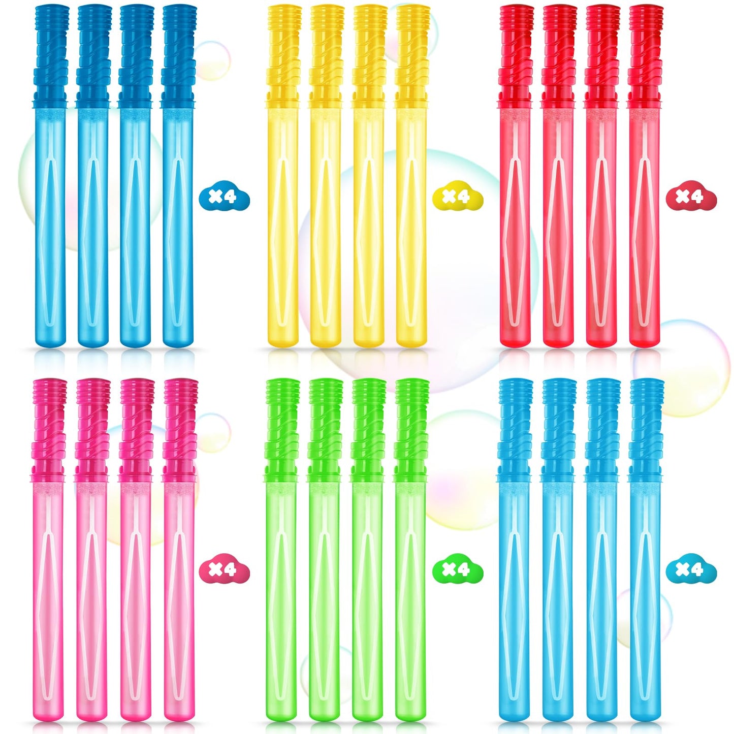 Shylizard 24Pcs Bubble Wands For Party Favor, 15Inches Bulk Bubble Wand For Kids, Bubble Maker For Birthday,Wedding, Party Favor