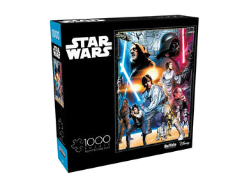 Buffalo Games 1000 Piece Jigsaw Puzzle - Star Wars Vintage Art, Multi-color, Model 11801