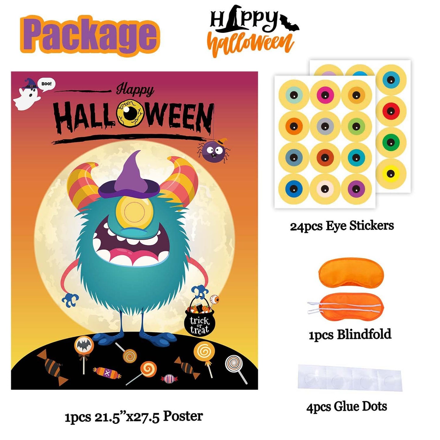 Funnlot Halloween Party Games For Kids Halloween Game Pin The Eye On The Monster Game Halloween Party Games Activities Halloween Pin The Tail Game