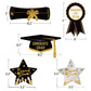 Graduation Hanging Swirl Banner Decorations, Black Gold Silver Star Banner Garland Party Supplies For Class Of 2025