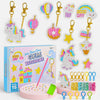 Storio Diy Gem Keychain Kit For Girls | Make Your Own Keychains With Gem Stickers | Fun Art & Craft Toy For Kids | Gift For Girl