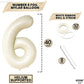 Katchon, Giant Cream Number 6 Balloon - 40 Inch | 6Th Birthday Balloon For 6Th Birthday Decorations | 6 Balloons For Birthday | Six Balloon Number | 6 Year Old Balloon For 6 Year Decorations