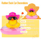 MuMyer 2Pcs Duck Car Ornaments - Yellow Duck Car Dashboard Decorations with Mini Swim Ring Cowboy Hat Necklace and Sunglasses