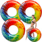 Simgoing 3 Pcs Jumbo Inflatable Pool Floats Rings  Tie Dye Tube Float 47.24 Inch Large Colorful mature-themed Floaties Rainbow Swimming Ring Water Floaty Toy for mature-themed Summer Pool Beach Party Supplies