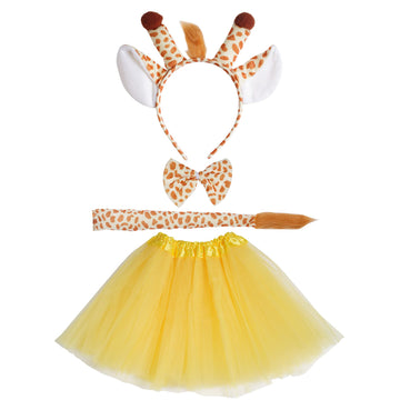 Marrywindix Yellow Giraffe Costume Tutu Set Animal Fancy Dress Costume Kit Halloween Party Dress Up Accessories (Style 2)