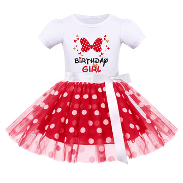 IMEKIS Mouse 2nd Birthday Outfit Baby Girls Dress Polka Dots Mini Tutu Headband Two Years Old Cake Smash Photo Shoot Toddler Sec