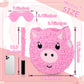 Deekin Pig Piñata Stick Set with Blindfold and Confetti - Pink Party Supplies for Kids Birthday and Farm Theme Celebrations