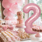 Suwen 40 Inch Pink Large 2 Number Balloons Big Foil Helium Number Balloons 0-9 Jumbo Happy 2Nd Mylar Birthday Party Decorations