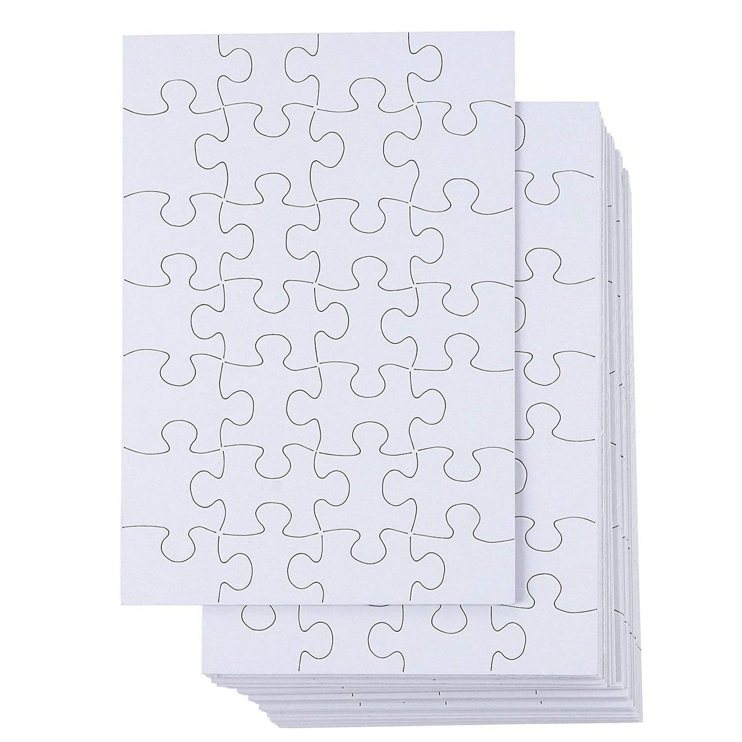 Juvale 48 Sheets Blank Puzzles To Draw On Bulk – 6X8 Inch Make Your Own Jigsaw Puzzle For Kids Crafts Projects (28 Pieces Each)