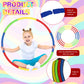 Syhood 12 Pcs Toy Color Hoop Plastic Detachable Adjustable Hoop Light Weight Exercise Fitness Equipment Toy Waist Ring for mature-themed Party  3 Sizes(Green  Pink  Yellow  Dark Blue)