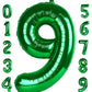 Dark Green 9 Balloon Number 40 Inch, Large Foil Mylar Balloons Decorations For 9 19 90 Birthday Party, Engagement, Wedding, Anni