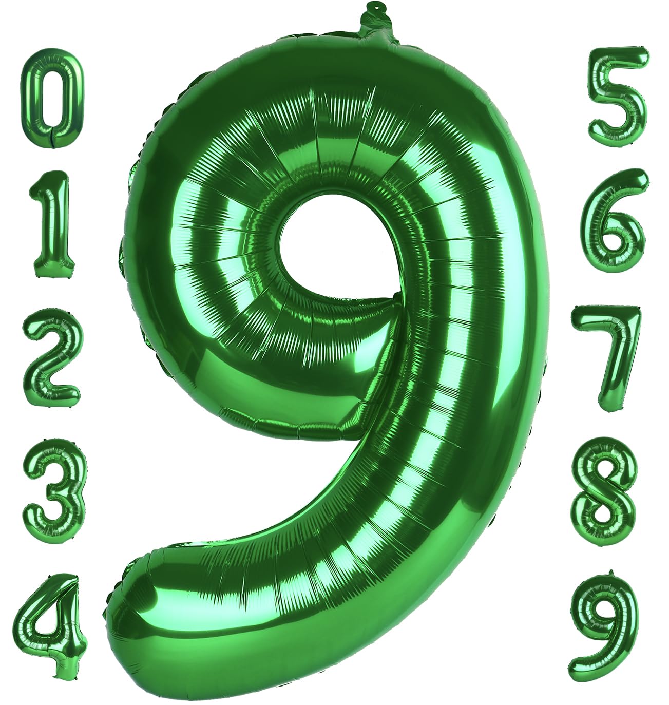 Dark Green 9 Balloon Number 40 Inch, Large Foil Mylar Balloons Decorations For 9 19 90 Birthday Party, Engagement, Wedding, Anni