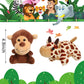 Sumind 12 Pieces Valentine'S Day Mini Stuffed Forest Animals Jungle Animal Plush Toys 4.8 Inch Cute Plush Elephant Lion Giraffe Tiger Plush For Animal Themed Parties Achievement(Sitting, Lying)