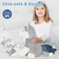 Muiteiur Dog Stuffed Animal Soft Plush Husky Zippered Belly Inside With 2 Cute Baby Puppy Great Gift Set For Kids, 16Inch