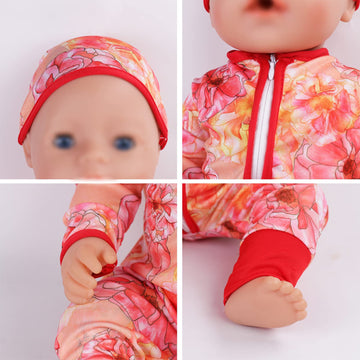 Sotogo 5 Sets Baby Doll Clothes Outfits Jumpsuits With Hats For 14 To 17 Inch Baby Doll, 43Cm New Born Baby Doll, American 18 In