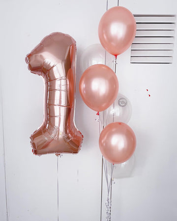 40 Inch Rose Gold 1 Balloon For First Birthday, 1St Number Balloons Birthday Decorations For Girl Boy Kids Toddler Baby, One Gia