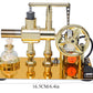 Hot Air Stirling Engine Motor Model Stirling Engine Kit  Single-Cylinder Metal Stirling Engine External Combustion Engine Motor DIY Hot Air Engine Gift of Air for mature-themeds Desktop Educational Toy (A)