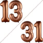 Katchon, Coffee Brown 13 Balloon Numbers - Giant, 40 Inch | Steer Balloons, Number 13 Balloons, 13Th Birthday Decorations For Girls | Safari Number Foil Balloons | 13Th Birthday Decorations For Boys